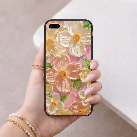iPhone 8 Plus / 7 Plus - Floral Series 4 - HQ Ultra Shine Premium Infinity Glass Soft Silicon Borders Case