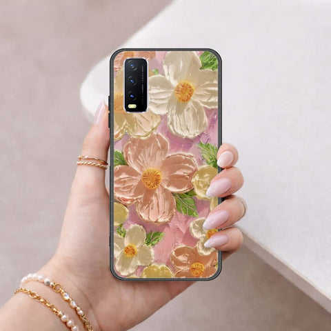Vivo Y20 Cover - Floral Series 4 - HQ Ultra Shine Premium Infinity Glass Soft Silicon Borders Case