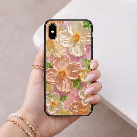 iPhone XS Max - Floral Series 4 - HQ Ultra Shine Premium Infinity Glass Soft Silicon Borders Case