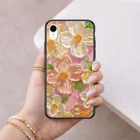 iPhone XR - Floral Series 4 - HQ Ultra Shine Premium Infinity Glass Soft Silicon Borders Case