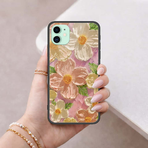 iPhone 11 - Floral Series 4 - HQ Ultra Shine Premium Infinity Glass Soft Silicon Borders Case