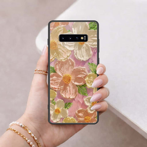 Samsung Galaxy S10 Plus Cover - Floral Series 4 - HQ Ultra Shine Premium Infinity Glass Soft Silicon Borders Case