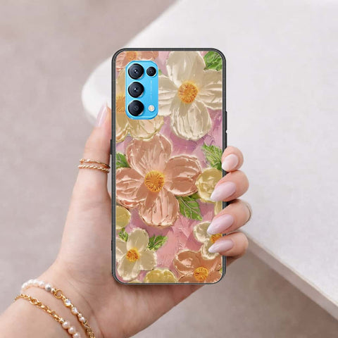 Oppo Find X3 Lite Cover - Floral Series 4 - HQ Ultra Shine Premium Infinity Glass Soft Silicon Borders Case