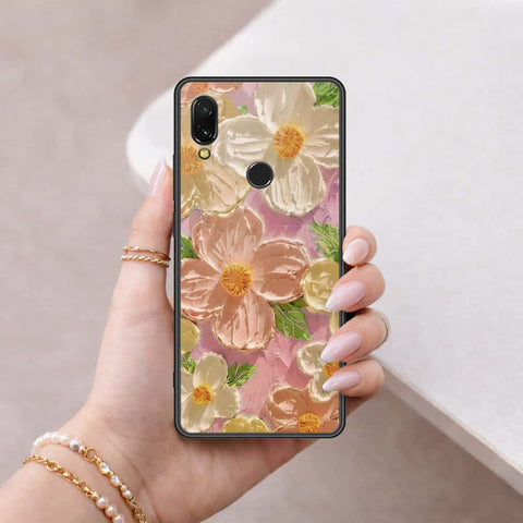 Xiaomi Redmi 7 Cover - Floral Series 4 - HQ Ultra Shine Premium Infinity Glass Soft Silicon Borders Case