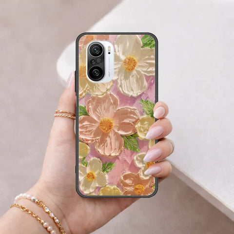 Xiaomi Redmi K40 Cover - Floral Series 4 - HQ Ultra Shine Premium Infinity Glass Soft Silicon Borders Case