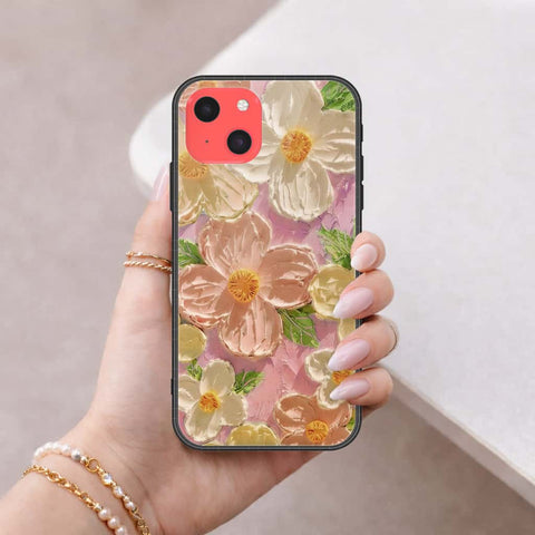 iPhone 13 Mini Cover - Floral Series 4 - HQ Ultra Shine Premium Infinity Glass Soft Silicon Borders Case