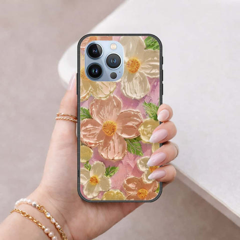 iPhone 13 Pro Cover - Floral Series 4 - HQ Ultra Shine Premium Infinity Glass Soft Silicon Borders Case