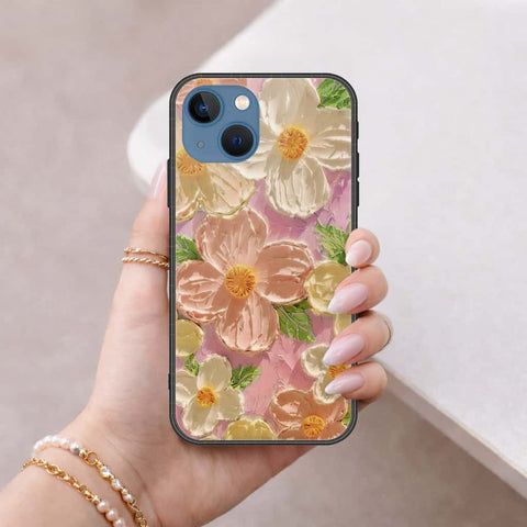 iPhone 13 Cover - Floral Series 4 - HQ Ultra Shine Premium Infinity Glass Soft Silicon Borders Case