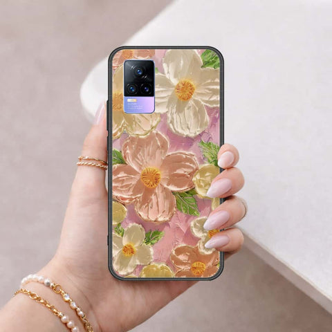 Vivo V21e Cover - Floral Series 4 - HQ Ultra Shine Premium Infinity Glass Soft Silicon Borders Case