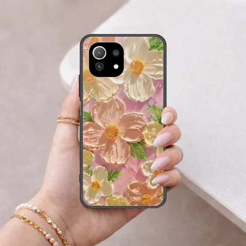 Xiaomi Mi 11 Lite Cover - Floral Series 4 - HQ Ultra Shine Premium Infinity Glass Soft Silicon Borders Case
