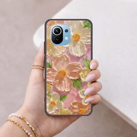 Xiaomi Mi 11 Cover - Floral Series 4 - HQ Ultra Shine Premium Infinity Glass Soft Silicon Borders Case