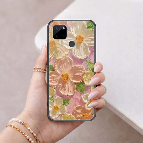 Realme C25Y Cover - Floral Series 4 - HQ Ultra Shine Premium Infinity Glass Soft Silicon Borders Case