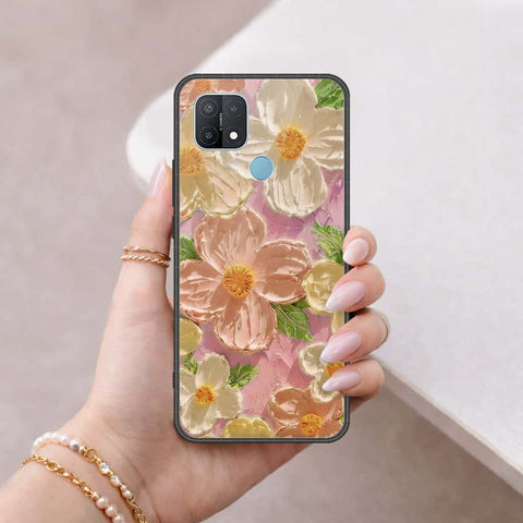 Oppo A15 Cover - Floral Series 4 - HQ Ultra Shine Premium Infinity Glass Soft Silicon Borders Case
