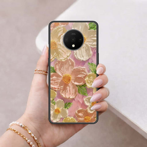 OnePlus 7T Cover - Floral Series 4 - HQ Ultra Shine Premium Infinity Glass Soft Silicon Borders Case
