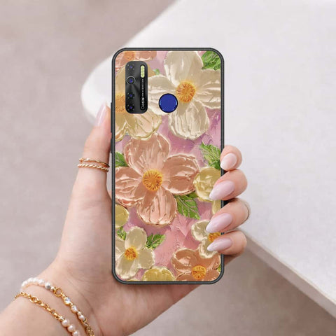 Tecno Camon 15 Air Cover - Floral Series 4 - HQ Ultra Shine Premium Infinity Glass Soft Silicon Borders Case