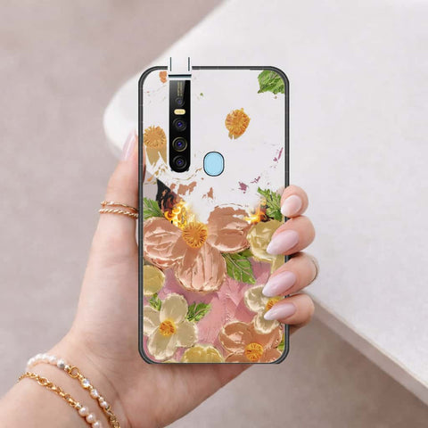 Tecno Camon 15 Pro Cover - Floral Series 4 - HQ Ultra Shine Premium Infinity Glass Soft Silicon Borders Case