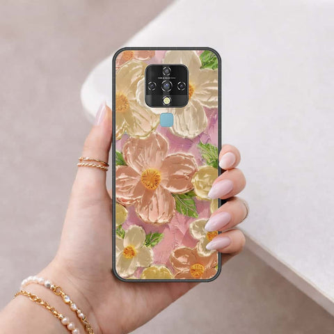 Tecno Camon 16 Cover - Floral Series 4 - HQ Ultra Shine Premium Infinity Glass Soft Silicon Borders Case