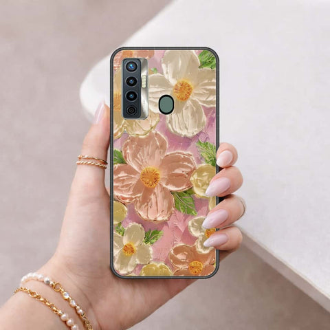 Tecno Camon 17 Cover - Floral Series 4 - HQ Ultra Shine Premium Infinity Glass Soft Silicon Borders Case