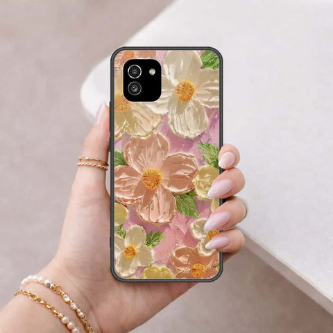 Samsung Galaxy A03 Cover - Floral Series 4 - HQ Ultra Shine Premium Infinity Glass Soft Silicon Borders Case