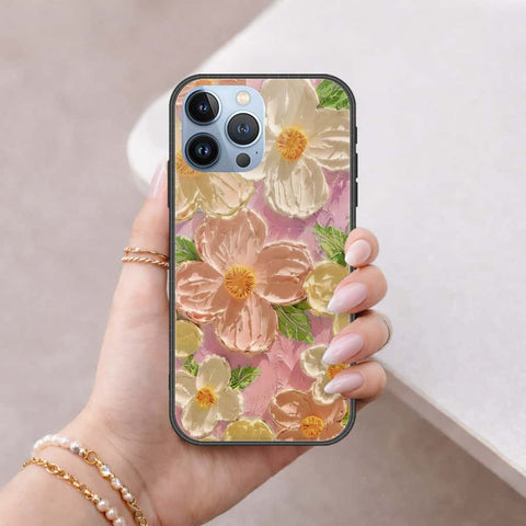 iPhone 14 Pro Cover - Floral Series 4 - HQ Ultra Shine Premium Infinity Glass Soft Silicon Borders Case