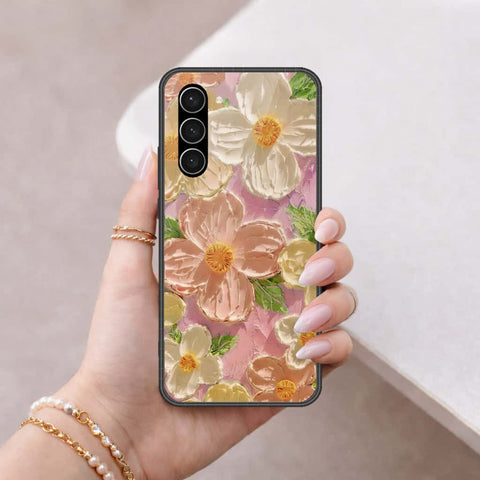 Samsung Galaxy S23 5G Cover - Floral Series 4 - HQ Ultra Shine Premium Infinity Glass Soft Silicon Borders Case