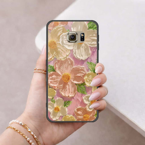 Samsung Galaxy S6 Cover - Floral Series 4 - HQ Ultra Shine Premium Infinity Glass Soft Silicon Borders Case