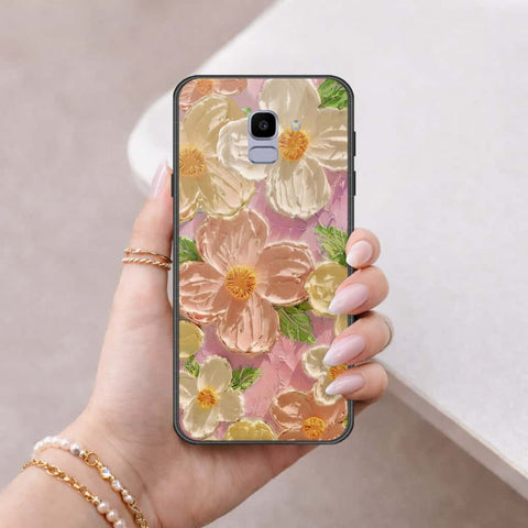 Samsung Galaxy J6 2018 Cover - Floral Series 4 - HQ Ultra Shine Premium Infinity Glass Soft Silicon Borders Case