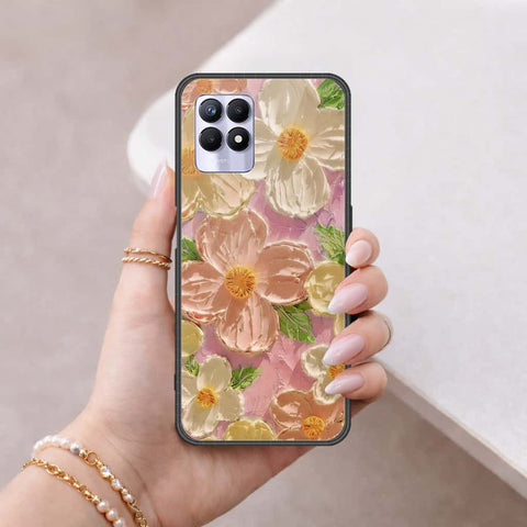 Realme 8i Cover - Floral Series 4 - HQ Ultra Shine Premium Infinity Glass Soft Silicon Borders Case