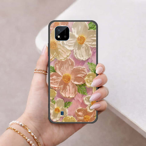 Realme C20 Cover - Floral Series 4 - HQ Ultra Shine Premium Infinity Glass Soft Silicon Borders Case