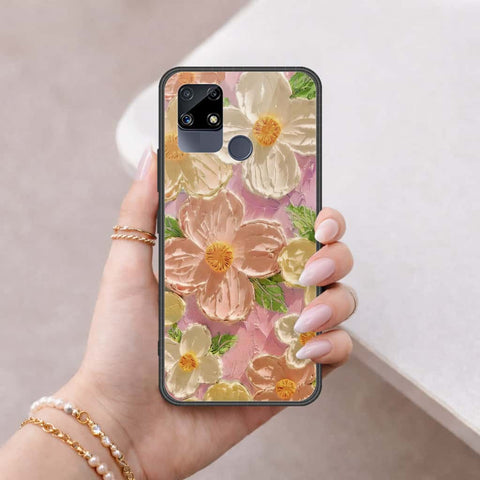 Realme Narzo 30 Cover - Floral Series 4 - HQ Ultra Shine Premium Infinity Glass Soft Silicon Borders Case