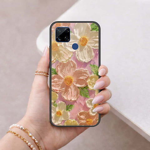 Realme C15 Cover - Floral Series 4 - HQ Ultra Shine Premium Infinity Glass Soft Silicon Borders Case