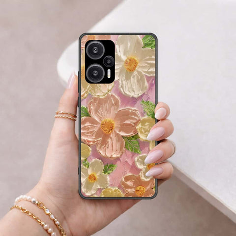 Xiaomi Redmi Note 12 Turbo Cover - Floral Series 4 - HQ Ultra Shine Premium Infinity Glass Soft Silicon Borders Case