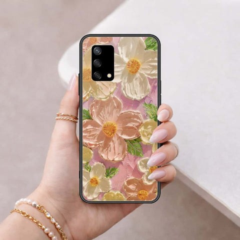 Oppo A74 Cover - Floral Series 4 - HQ Ultra Shine Premium Infinity Glass Soft Silicon Borders Case