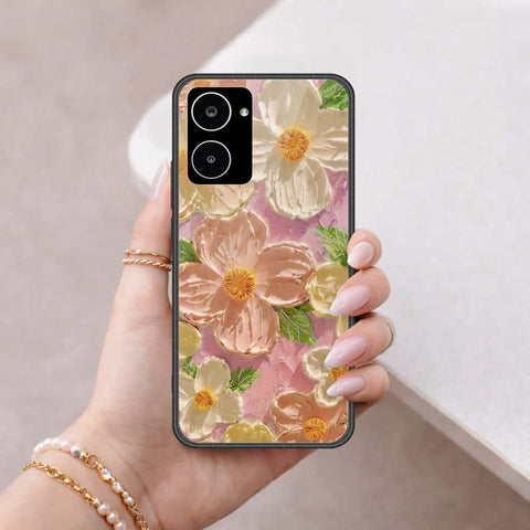Realme 10 Cover - Floral Series 4 - HQ Ultra Shine Premium Infinity Glass Soft Silicon Borders Case