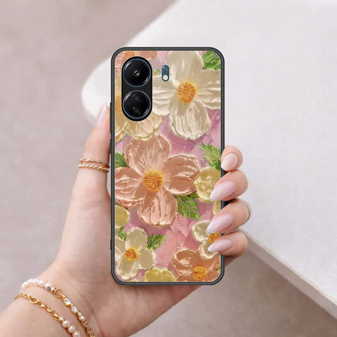 Xiaomi Redmi 13C Cover - Floral Series 4 - HQ Ultra Shine Premium Infinity Glass Soft Silicon Borders Case