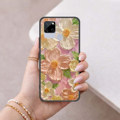 Realme C12 Cover - Floral Series 4 - HQ Ultra Shine Premium Infinity Glass Soft Silicon Borders Case