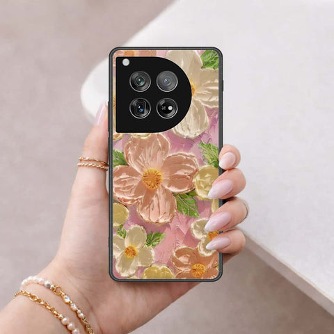 OnePlus 12 Cover - Floral Series 4 - HQ Ultra Shine Premium Infinity Glass Soft Silicon Borders Case