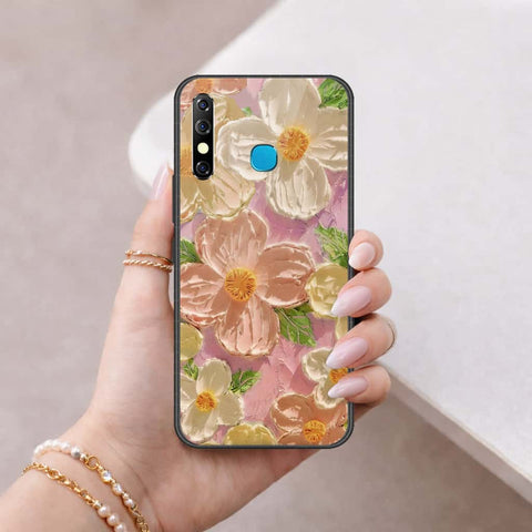 Infinix Hot 8 Cover - Floral Series 4 - HQ Ultra Shine Premium Infinity Glass Soft Silicon Borders Case