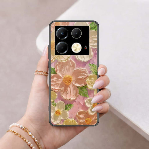 Infinix Note 40 Cover - Floral Series 4 - HQ Ultra Shine Premium Infinity Glass Soft Silicon Borders Case