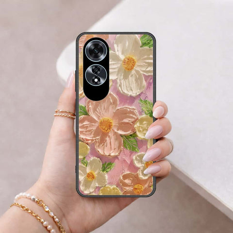 Oppo A60 Cover - Floral Series 4 - HQ Ultra Shine Premium Infinity Glass Soft Silicon Borders Case