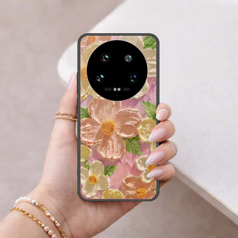Xiaomi 14 Ultra Cover - Floral Series 4 - HQ Ultra Shine Premium Infinity Glass Soft Silicon Borders Case