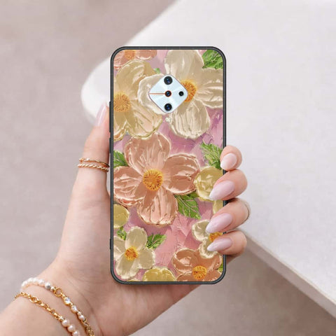 Vivo Y9s Cover - Floral Series 4 - HQ Ultra Shine Premium Infinity Glass Soft Silicon Borders Case