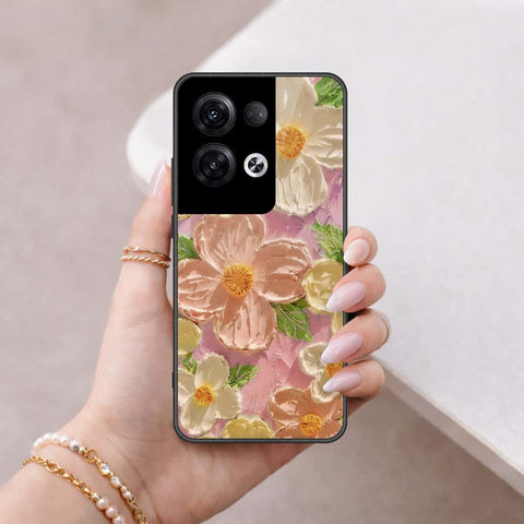 Oppo Reno 8 Pro  Cover - Floral Series 4 - HQ Ultra Shine Premium Infinity Glass Soft Silicon Borders Case