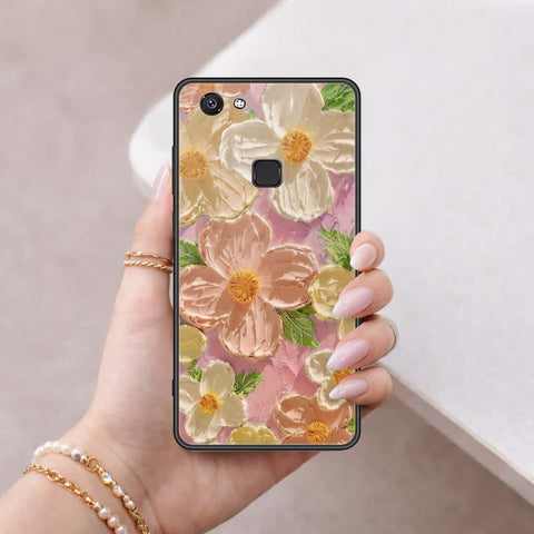 Vivo V7 Cover - Floral Series 4 - HQ Ultra Shine Premium Infinity Glass Soft Silicon Borders Case