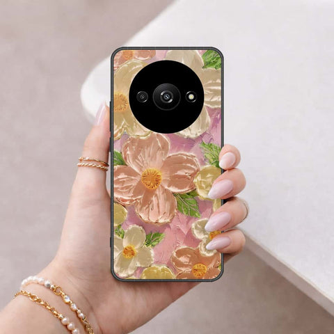 Xiaomi Redmi A3x Cover - Floral Series 4 - HQ Ultra Shine Premium Infinity Glass Soft Silicon Borders Case