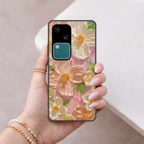 Vivo S18 Cover - Floral Series 4 - HQ Ultra Shine Premium Infinity Glass Soft Silicon Borders Case