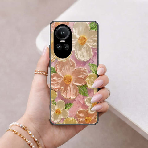 Oppo Reno 10 Pro Cover - Floral Series 4 - HQ Ultra Shine Premium Infinity Glass Soft Silicon Borders Case