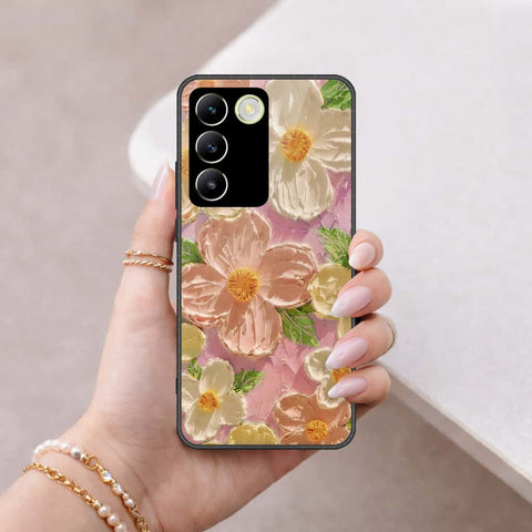 Vivo V30 Lite 4G Cover - Floral Series 4 - HQ Ultra Shine Premium Infinity Glass Soft Silicon Borders Case
