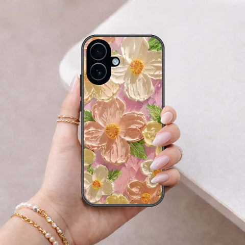 iPhone 17 - Floral Series 4 - HQ Ultra Shine Premium Infinity Glass Soft Silicon Borders Case