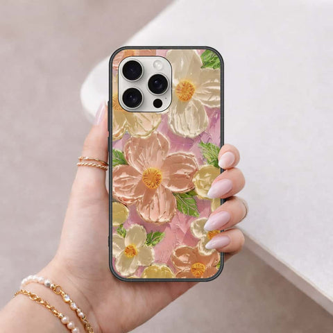 iPhone 16 Pro - Floral Series 4 - HQ Ultra Shine Premium Infinity Glass Soft Silicon Borders Case